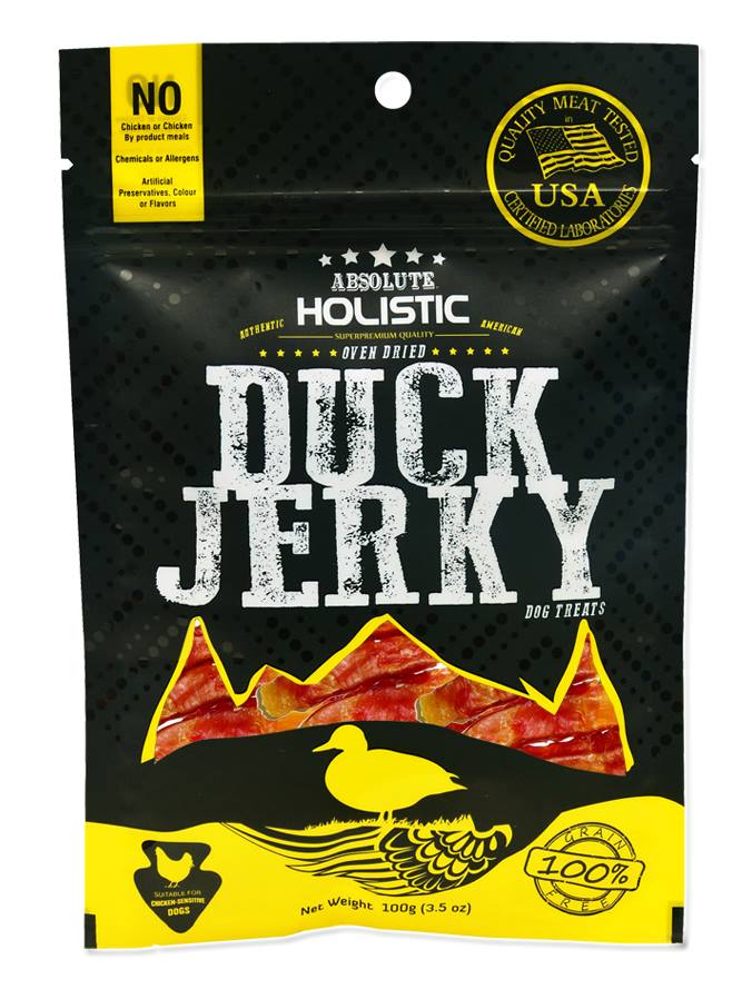 Absolute Holistic Grain-Free Duck & Sweet Potato Twist Dog Treats 100g
