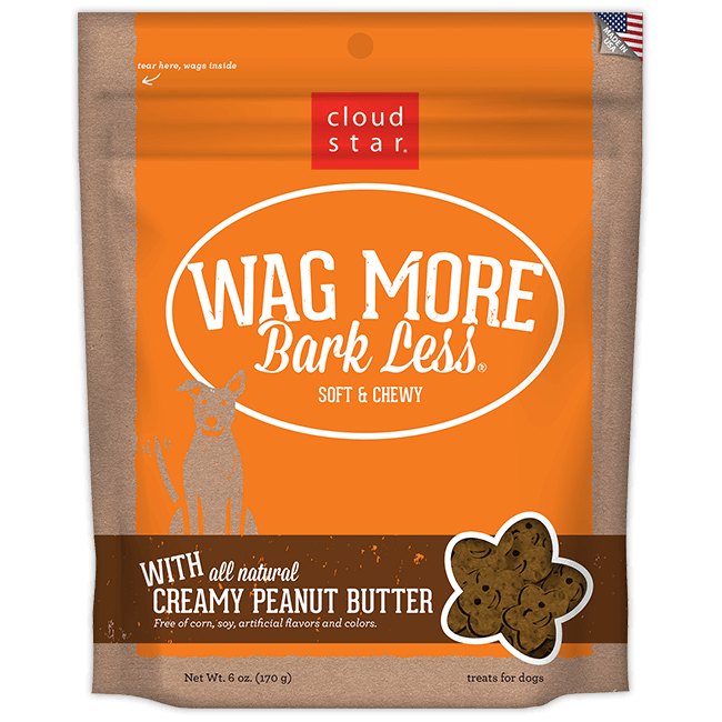 Cloud Star Wag More Bark Less Soft & Chewy Creamy Peanut Butter Dog Treats 170g