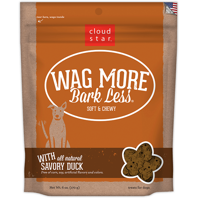 Cloud Star Wag More Bark Less Soft & Chewy Savory Duck Dog Treats 170g
