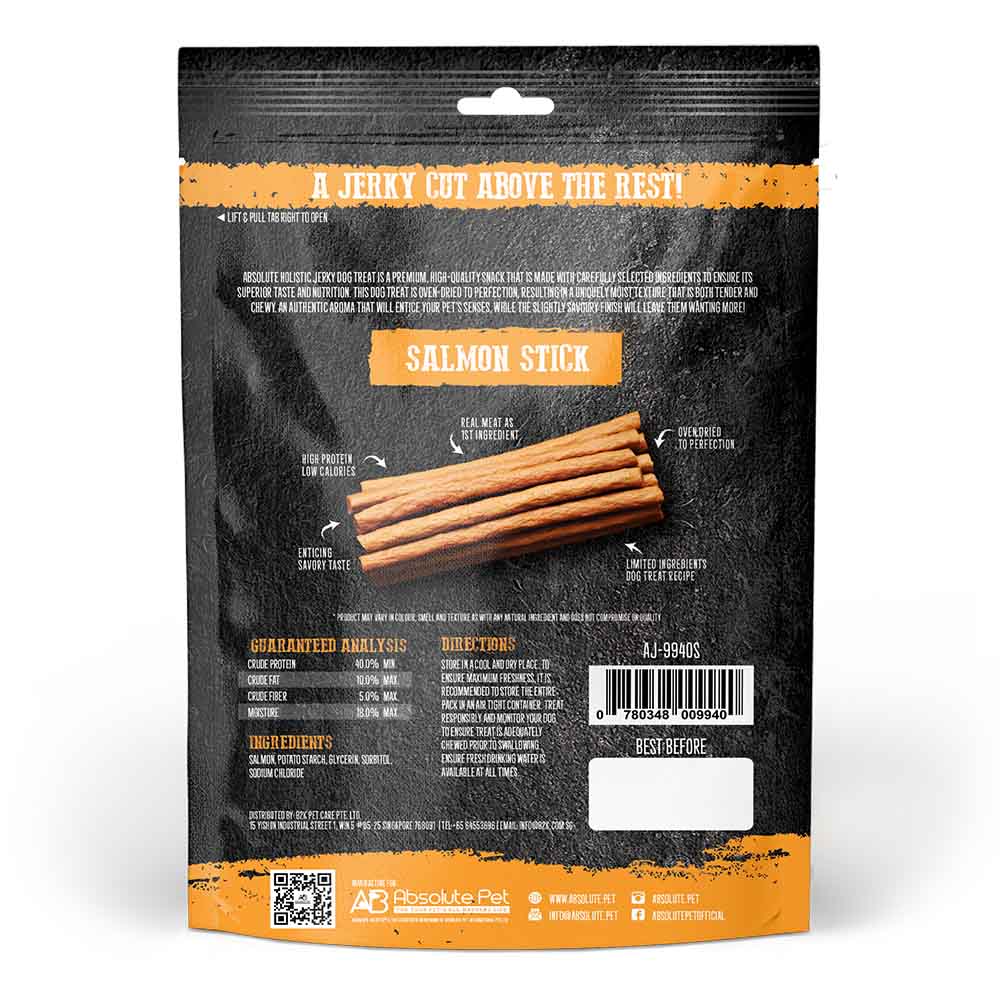 20% OFF: Absolute Holistic Salmon Stick Grain Free Dog Treat 100g