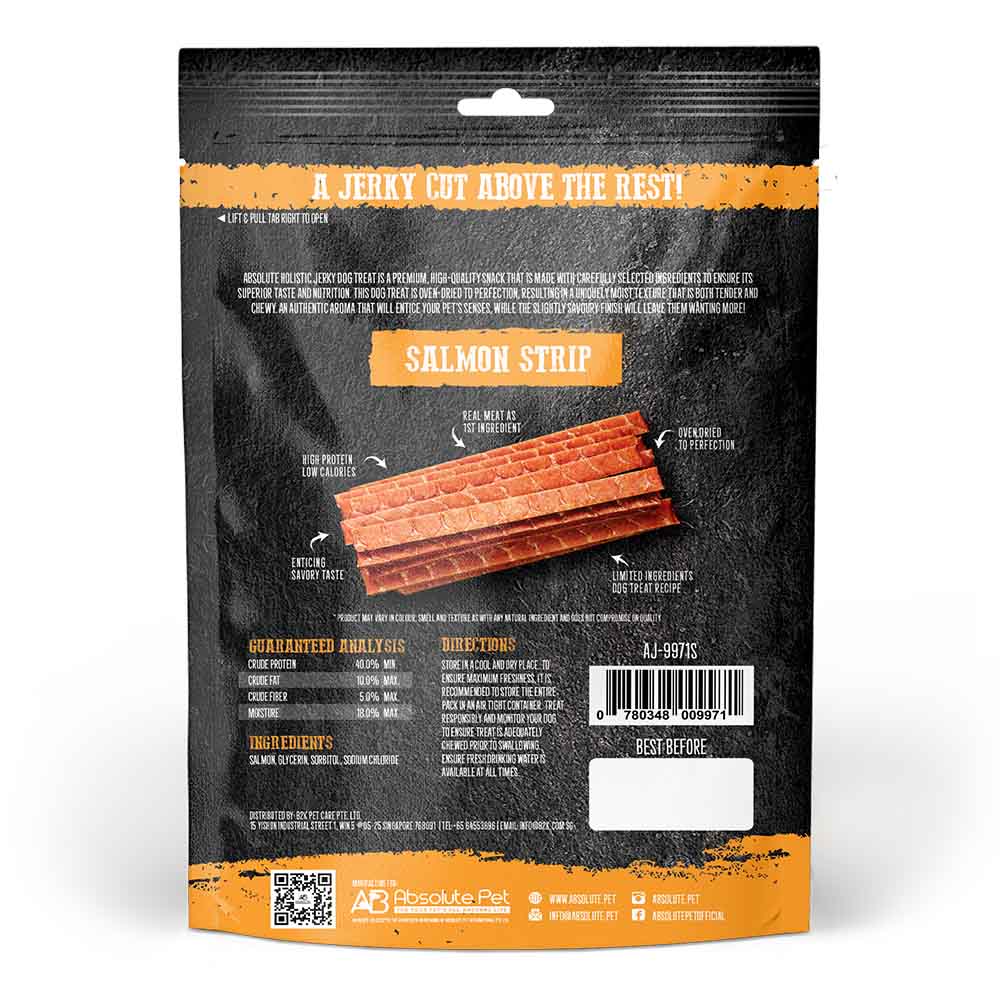 20% OFF: Absolute Holistic Salmon Strip Grain Free Dog Treat 100g