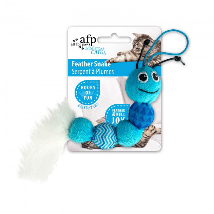 All For Paws Modern Cat Feather Snake Cat Toy