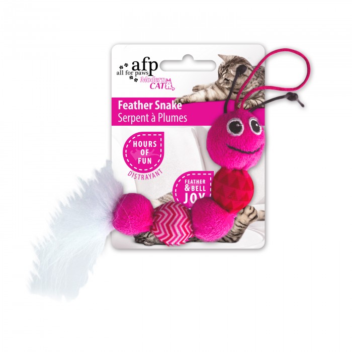 All For Paws Modern Cat Feather Snake Cat Toy