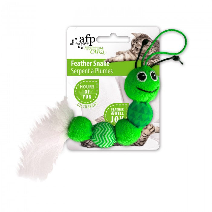 All For Paws Modern Cat Feather Snake Cat Toy