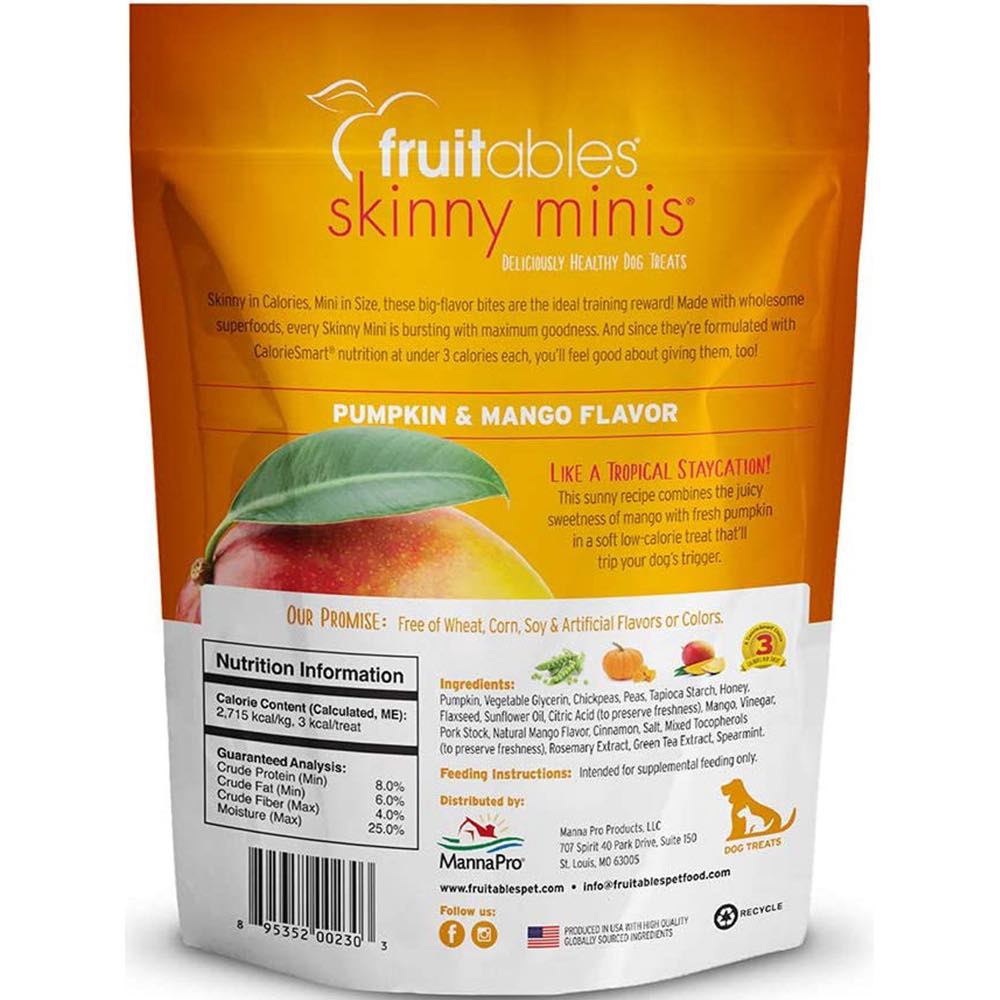 $4 OFF: Fruitables Skinny Minis Pumpkin and Mango Chewy Dog Treats 5oz
