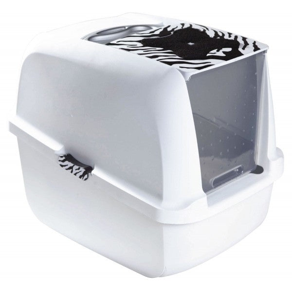 Catit Jumbo Hooded Cat Litter Pan - Tiger Accents