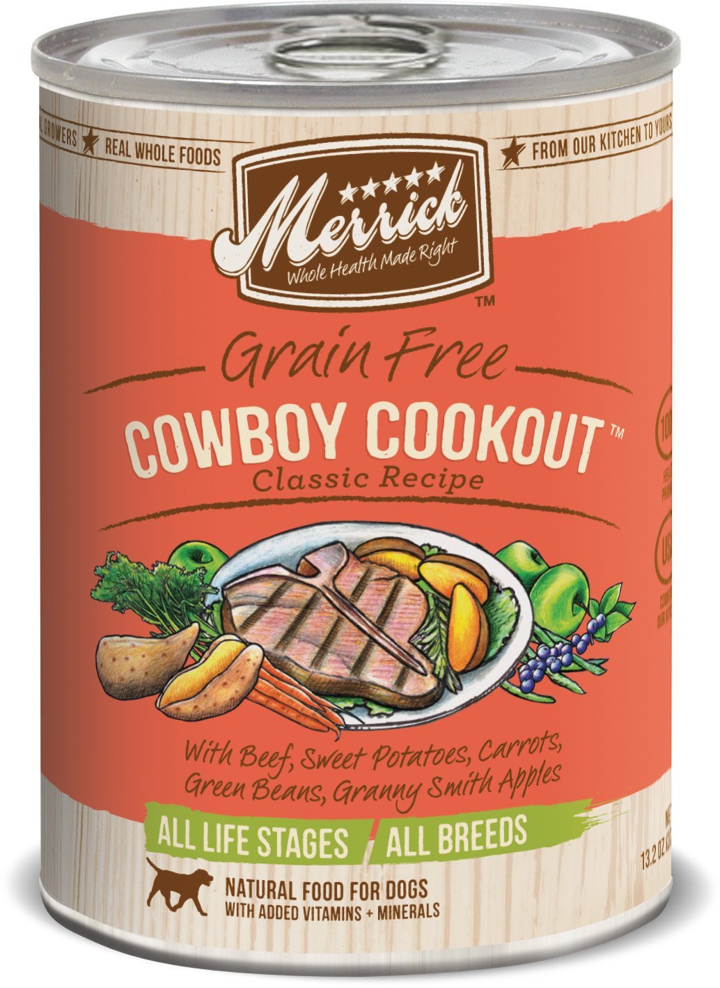 Merrick Classic Grain-Free Cowboy Cookout Canned Dog Food 374g