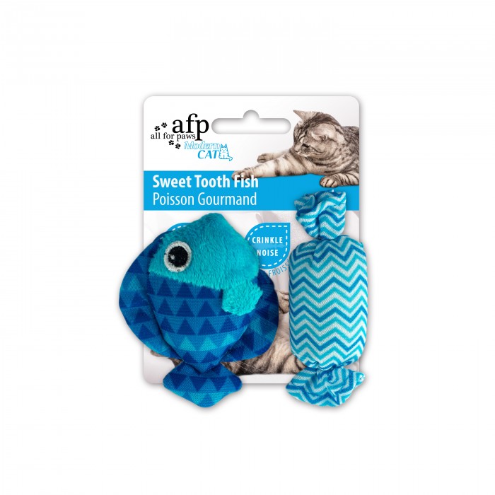 All For Paws Modern Cat Sweet Tooth Fish 2pk Cat Toy