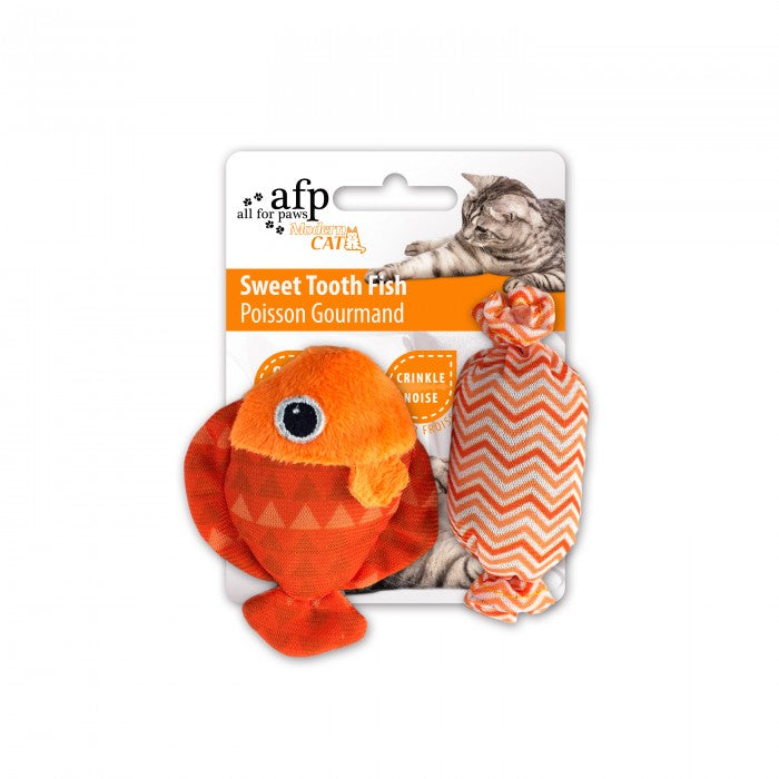 All For Paws Modern Cat Sweet Tooth Fish 2pk Cat Toy