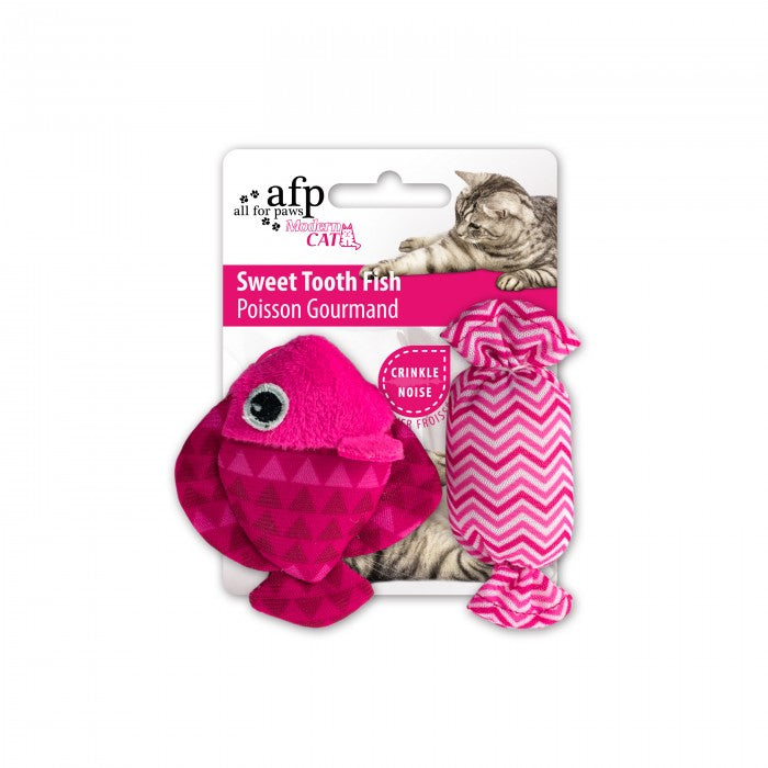 All For Paws Modern Cat Sweet Tooth Fish 2pk Cat Toy
