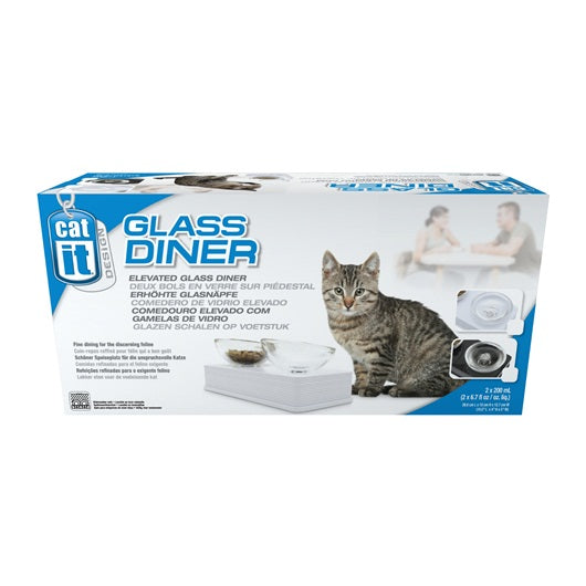 Catit Style Glass Diner - White